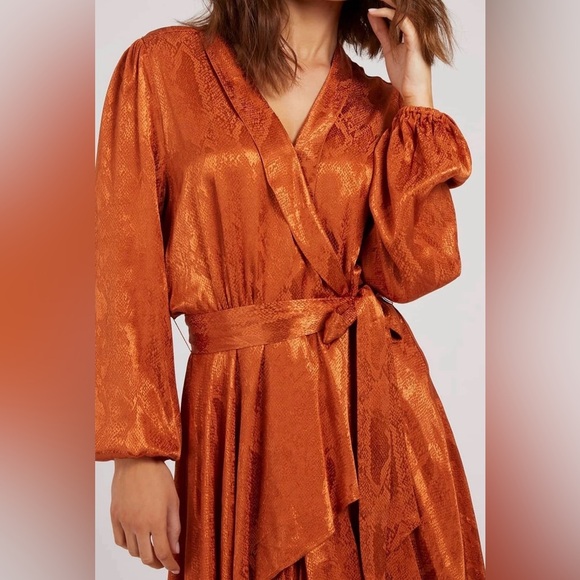 Guess Playful Shiny Wrap Dress M - Picture 7 of 7